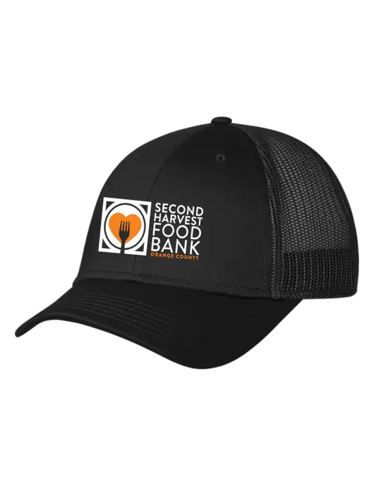 Black Mesh Trucker Cap Snap Back w/Second Harvest Logo
