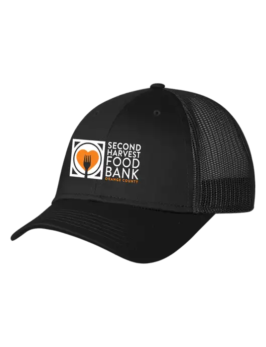 Black Mesh Trucker Cap Snap Back w/Second Harvest Logo