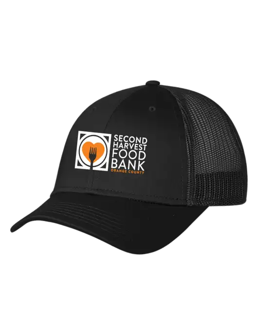 Black Mesh Trucker Cap Snap Back w/Second Harvest Logo
