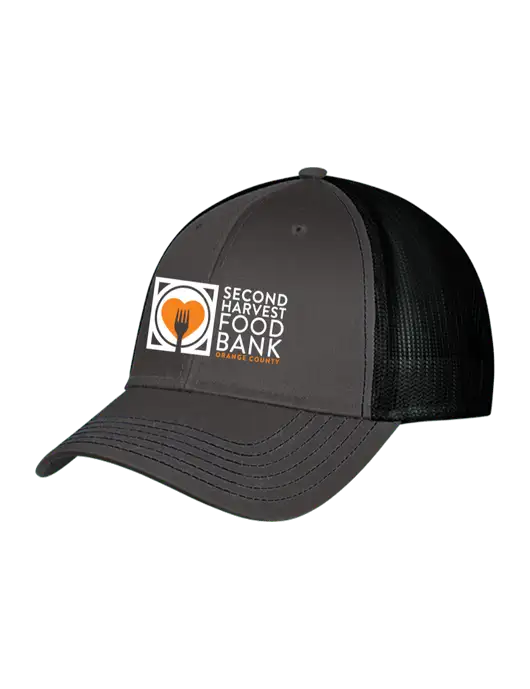Charcoal & Black Mesh Trucker Cap Snap Back w/Second Harvest Logo