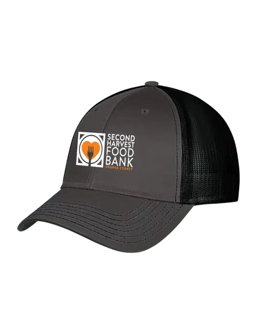 Charcoal & Black Mesh Trucker Cap Snap Back w/Second Harvest Logo
