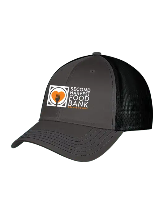 Charcoal & Black Mesh Trucker Cap Snap Back w/Second Harvest Logo