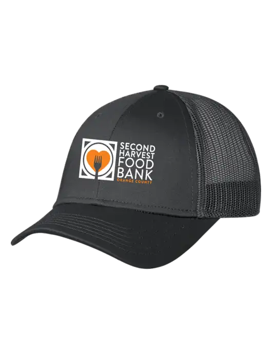 Charcoal Mesh Trucker Cap Snap Back w/Second Harvest Logo