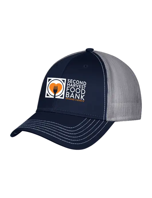 Navy/Grey Mesh Trucker Cap Snap Back w/Second Harvest Logo
