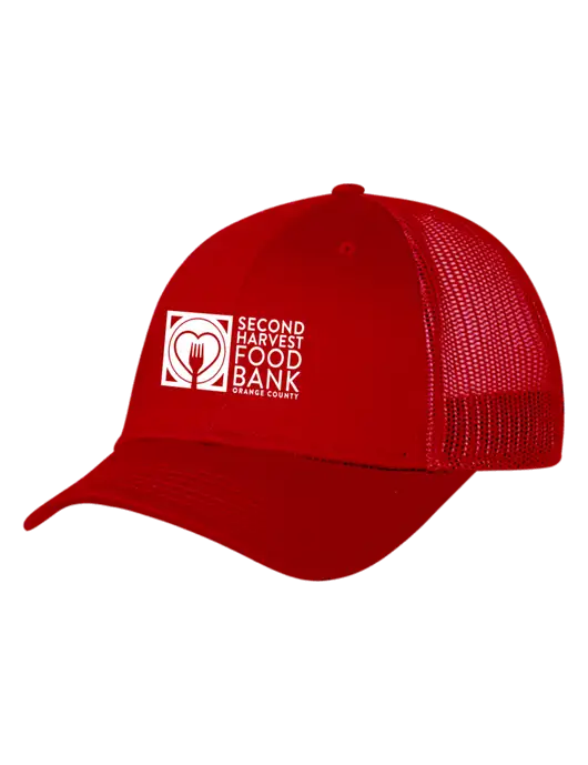 Red Mesh Trucker Cap Snap Back w/Second Harvest Logo