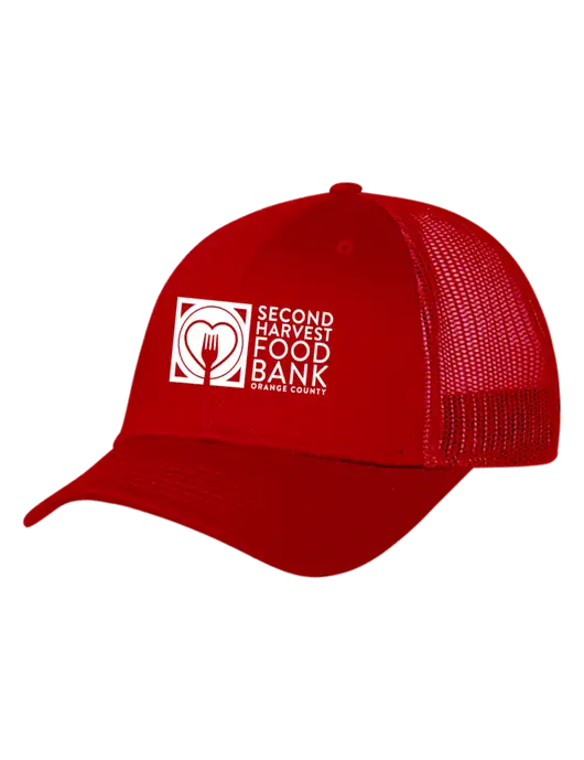 Red Mesh Trucker Cap Snap Back w/Second Harvest Logo