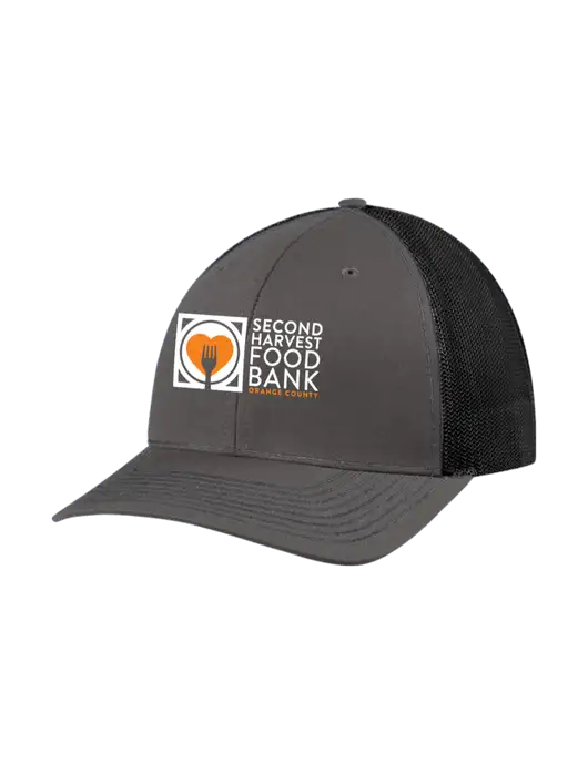 Richardson Adjustable Snapback Original 112 Trucker Cap Dark Grey w/Black Mesh w/Second Harvest Logo