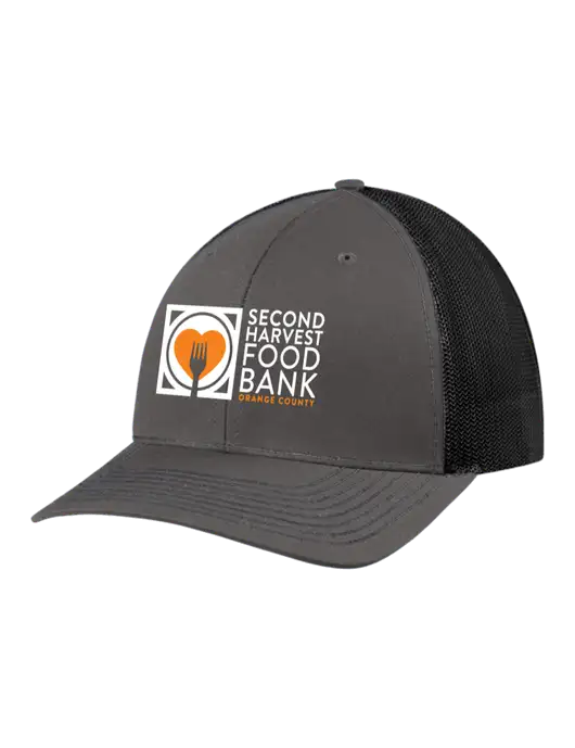 Richardson Adjustable Snapback Original 112 Trucker Cap Dark Grey w/Black Mesh w/Second Harvest Logo