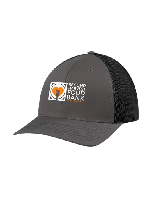 Richardson Adjustable Snapback Original 112 Trucker Cap Dark Grey w/Black Mesh w/Second Harvest Logo