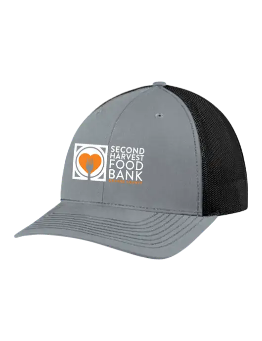 Richardson Adjustable Snapback Original 112 Trucker Cap Heather Grey w/Black Mesh w/Second Harvest Logo