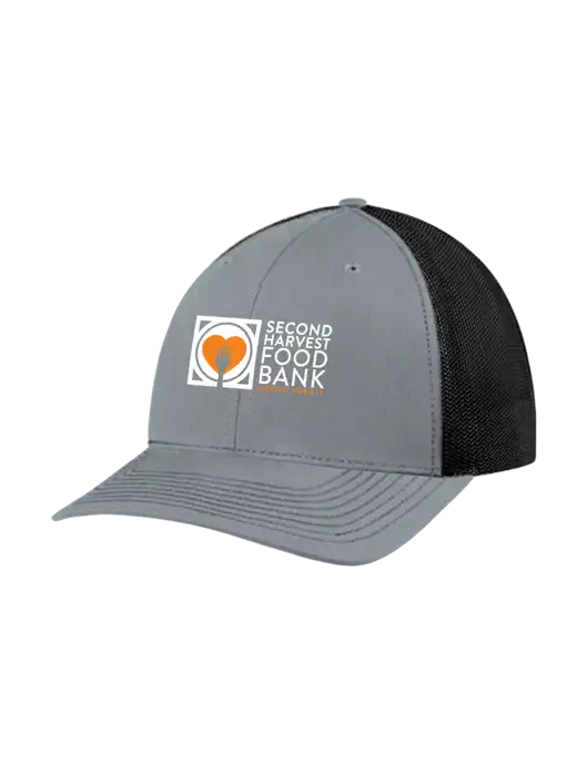 Richardson Adjustable Snapback Original 112 Trucker Cap Heather Grey w/Black Mesh w/Second Harvest Logo