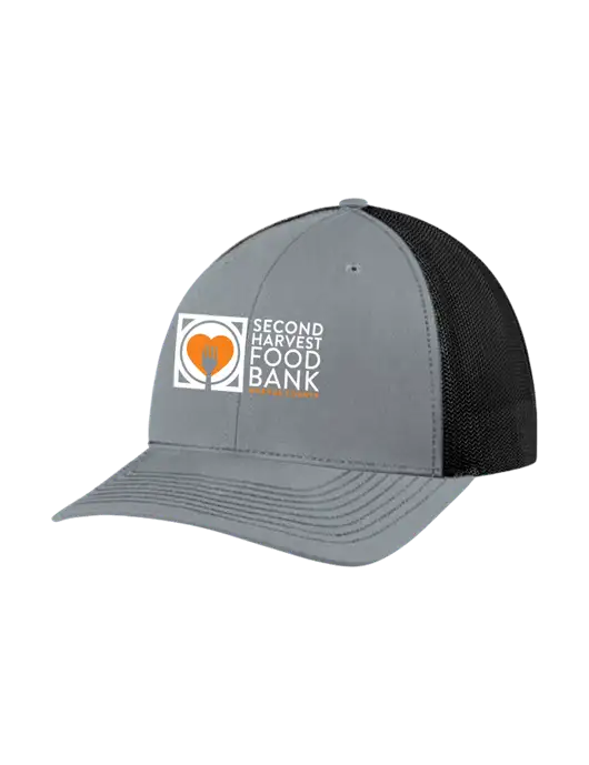 Richardson Adjustable Snapback Original 112 Trucker Cap Heather Grey w/Black Mesh w/Second Harvest Logo