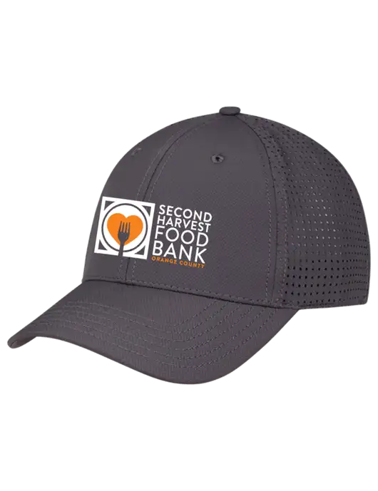 Charcoal Performance Stretchable Cap Hook & Loop w/Second Harvest Logo