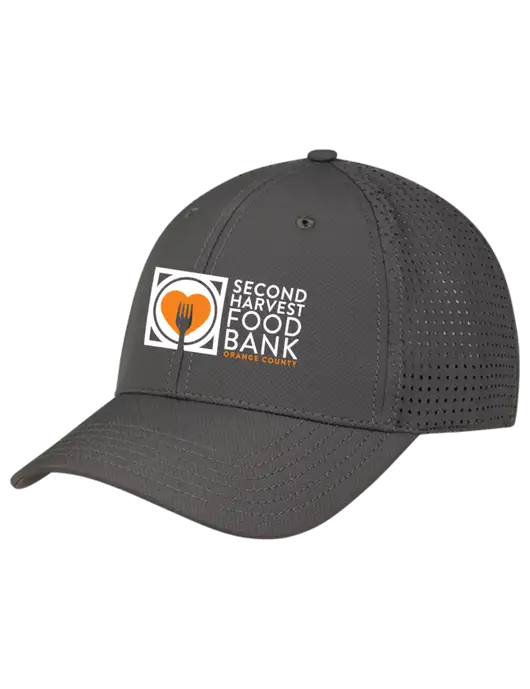 Charcoal Performance Stretchable Cap Hook & Loop w/Second Harvest Logo