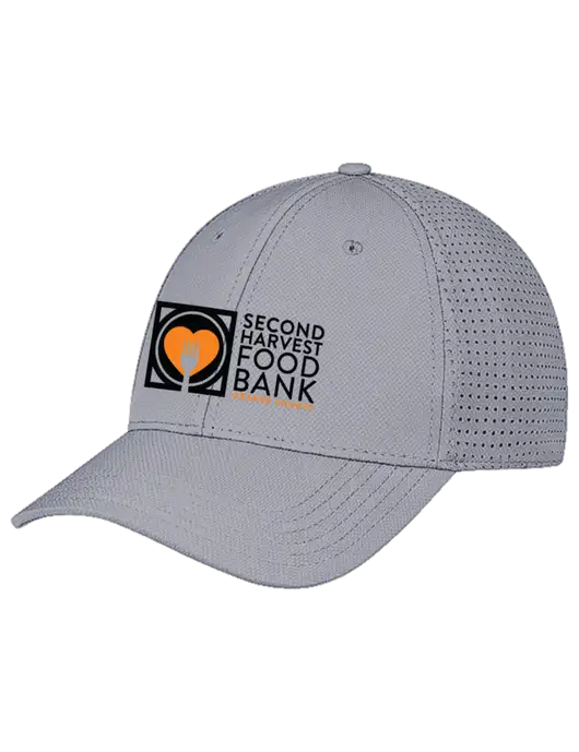 Grey Performance Stretchable Cap Hook & Loop w/Second Harvest Logo