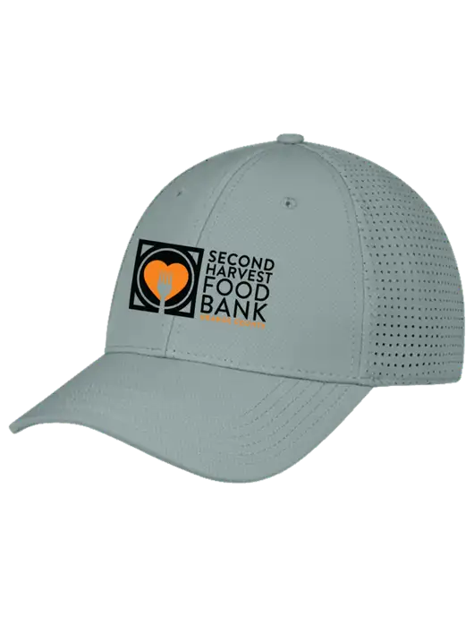 Grey Performance Stretchable Cap Hook & Loop w/Second Harvest Logo