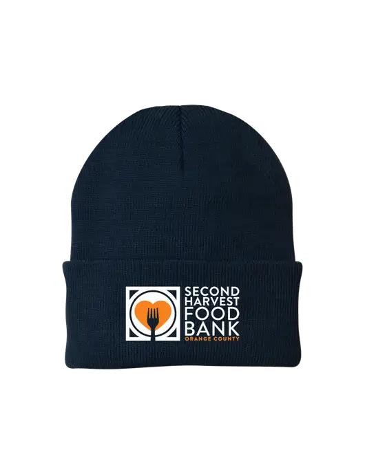 Navy Knit Cap w/Second Harvest Logo