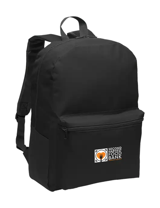Casual Black Lightweight Laptop Backpack w/Second Harvest Logo