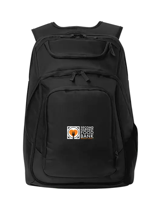 Executive Black Laptop Backpack w/Second Harvest Logo