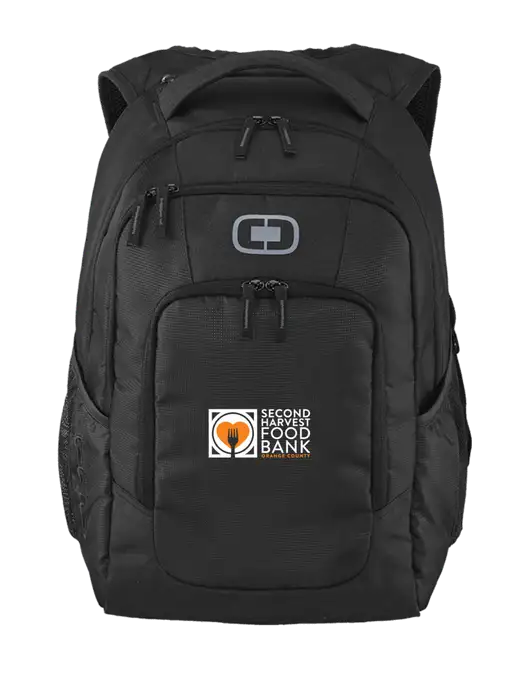 OGIO Black Logan Laptop Backpack
 w/Second Harvest Logo