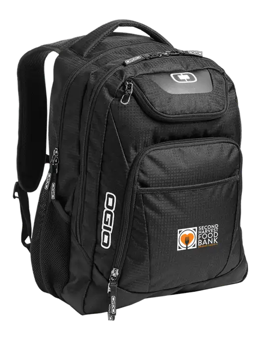 OGIO Black/Silver Excelsior Laptop Backpack w/Second Harvest Logo