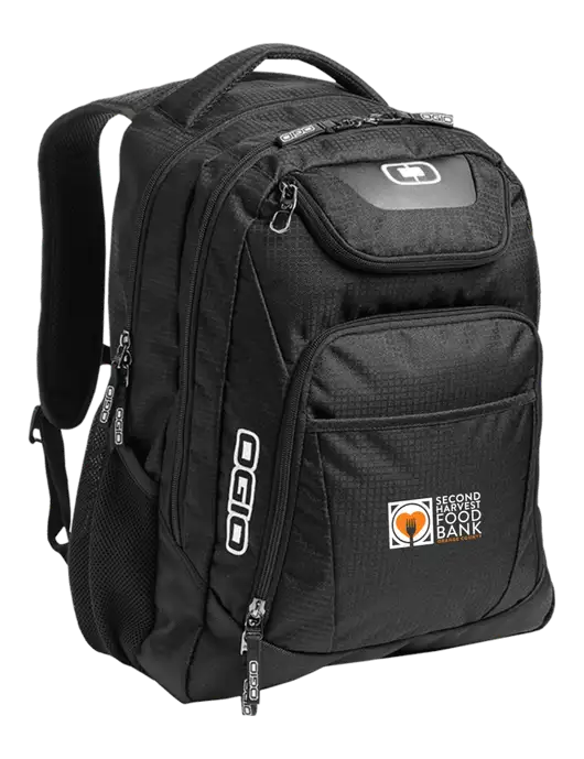 OGIO Black/Silver Excelsior Laptop Backpack w/Second Harvest Logo