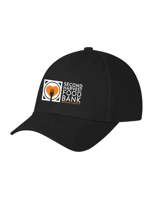 Black Structured Cap Hook & Loop w/Second Harvest Logo