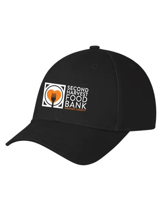 Black Structured Cap Hook & Loop w/Second Harvest Logo
