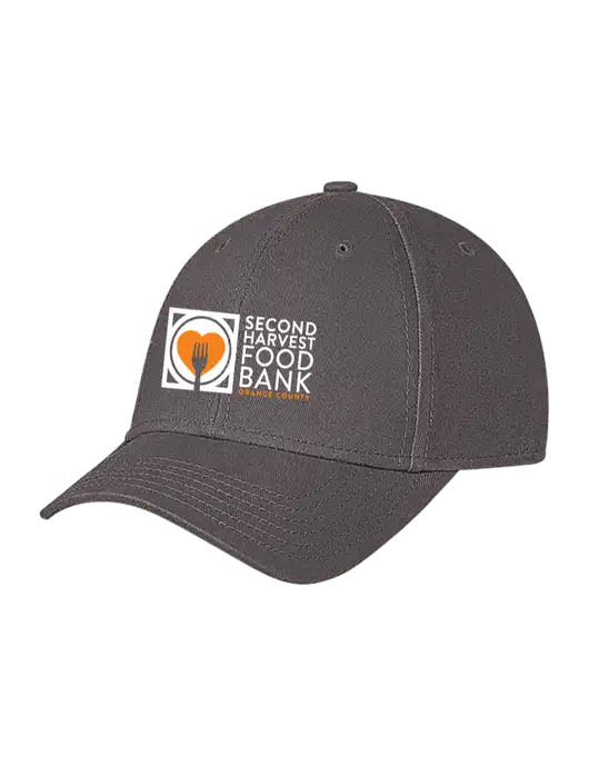 Medium Dark Grey Structured Soft Snap Closure Hook & Loop Cap w/Second Harvest Logo