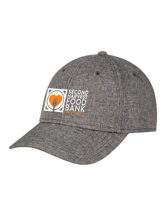 Heather Charcoal Structured Linen Look Cap Hook & Loop w/Second Harvest Logo