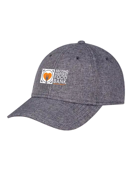 Heather Charcoal Structured Linen Look Cap Hook & Loop w/Second Harvest Logo
