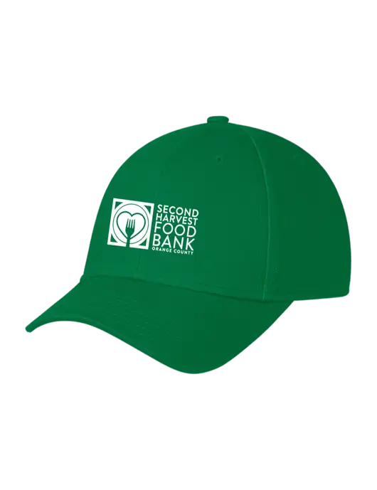 Kelly Green Structured Cap Hook & Loop w/Second Harvest Logo