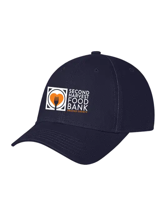 Navy Structured Soft Snap Closure Hook & Loop Cap w/Second Harvest Logo