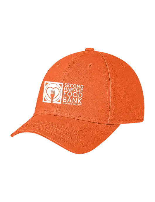 Orange Structured Soft Snap Closure Hook & Loop Cap w/Second Harvest Logo