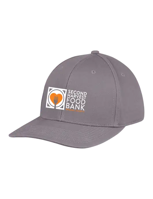 Premium Modern Structured Twill Charcoal Snapback Cap w/Second Harvest Logo