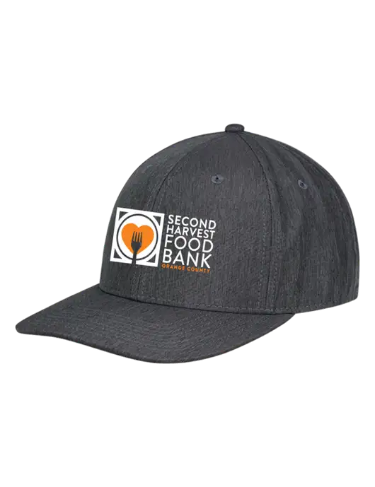 Premium Modern Structured Twill Heathered Charcoal Snapback Cap w/Second Harvest Logo