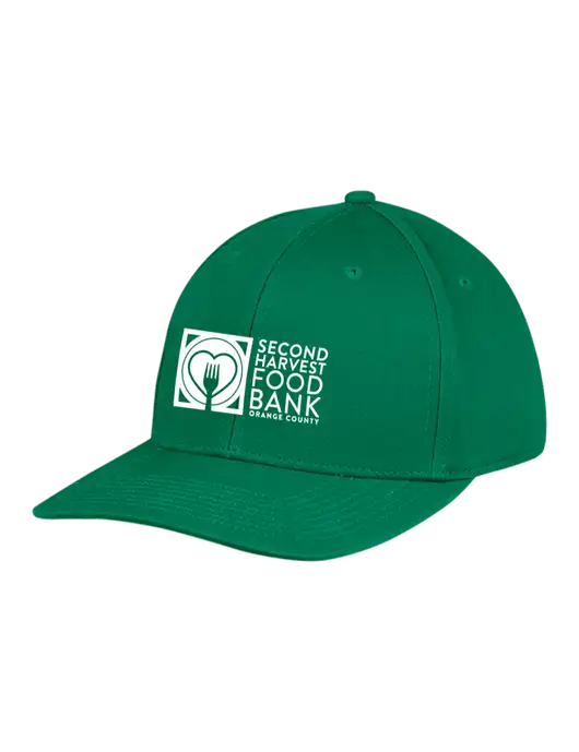 Premium Modern Structured Twill Kelly Green Snapback Cap w/Second Harvest Logo