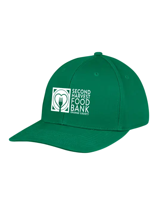 Premium Modern Structured Twill Kelly Green Snapback Cap w/Second Harvest Logo