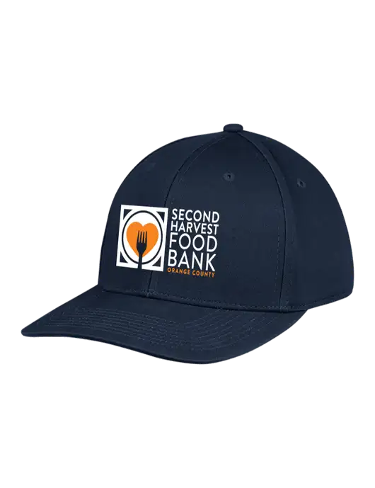 Premium Modern Structured Twill Navy Snapback Cap w/Second Harvest Logo