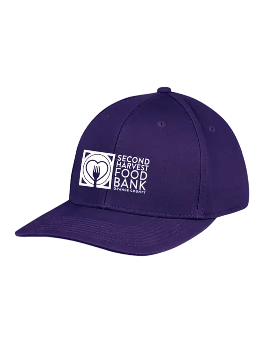 Premium Modern Structured Twill Purple Snapback Cap w/Second Harvest Logo