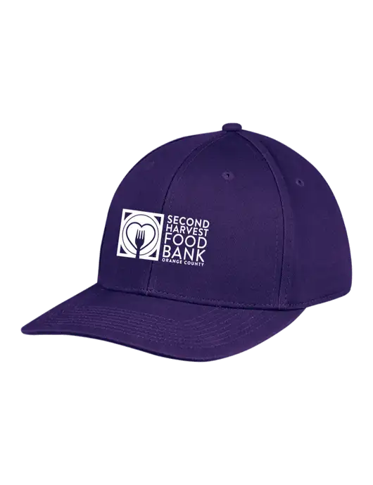 Premium Modern Structured Twill Purple Snapback Cap w/Second Harvest Logo