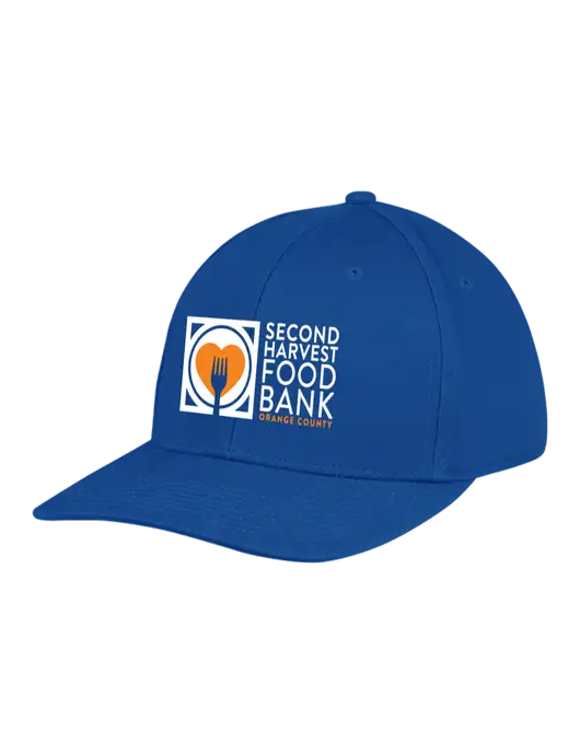 Premium Modern Structured Twill Royal Snapback Cap w/Second Harvest Logo