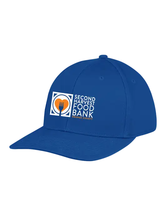 Premium Modern Structured Twill Royal Snapback Cap w/Second Harvest Logo