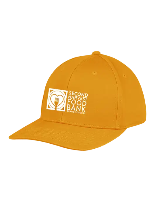 Premium Modern Structured Twill Yellow Gold Snapback Cap
 w/Second Harvest Logo