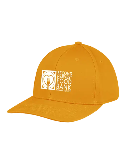Premium Modern Structured Twill Yellow Gold Snapback Cap
 w/Second Harvest Logo