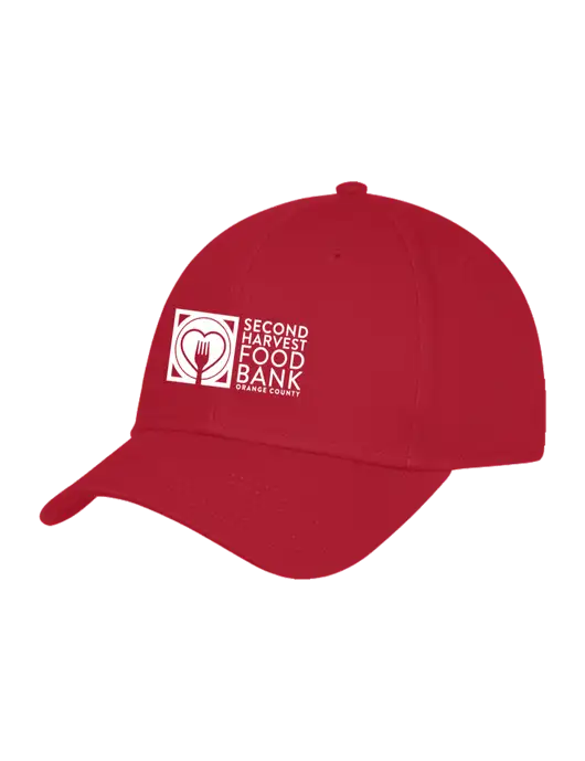 Red Structured Cap Hook & Loop w/Second Harvest Logo