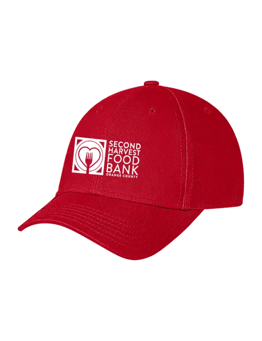 Red Structured Soft Snap Closure Hook & Loop Cap w/Second Harvest Logo