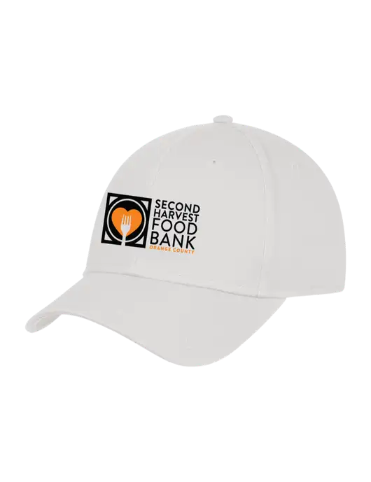 White Structured Cap Hook & Loop w/Second Harvest Logo