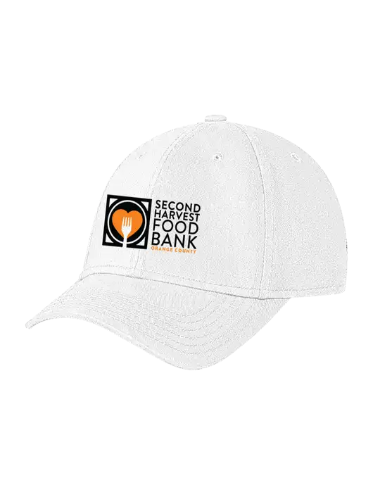 White Structured Soft Snap Closure Hook & Loop Cap w/Second Harvest Logo