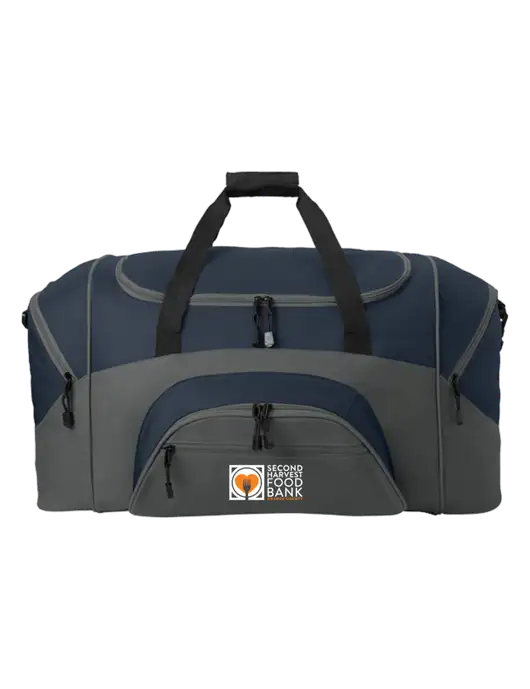 Standard Colorblock Navy/Dark Grey Sport Duffel w/Second Harvest Logo